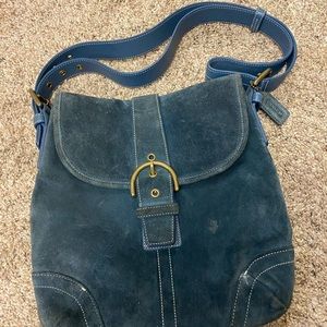 Authentic Blue Velvet Coach Purse